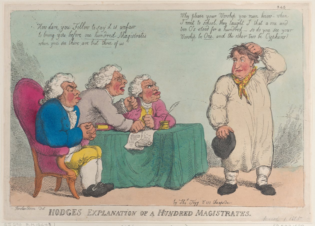 Hodges Forklaring af hundrede Magistrater, 1. marts 1815., 1. marts 1815. af Thomas Rowlandson