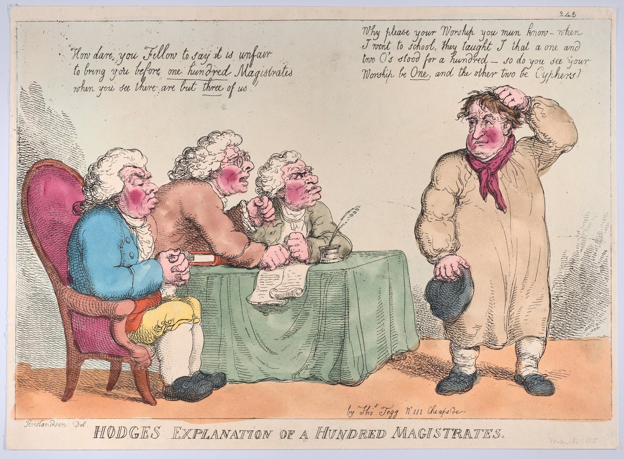Hodges Forklaring af hundrede Magistrater, 1. marts 1815., 1. marts 1815. af Thomas Rowlandson