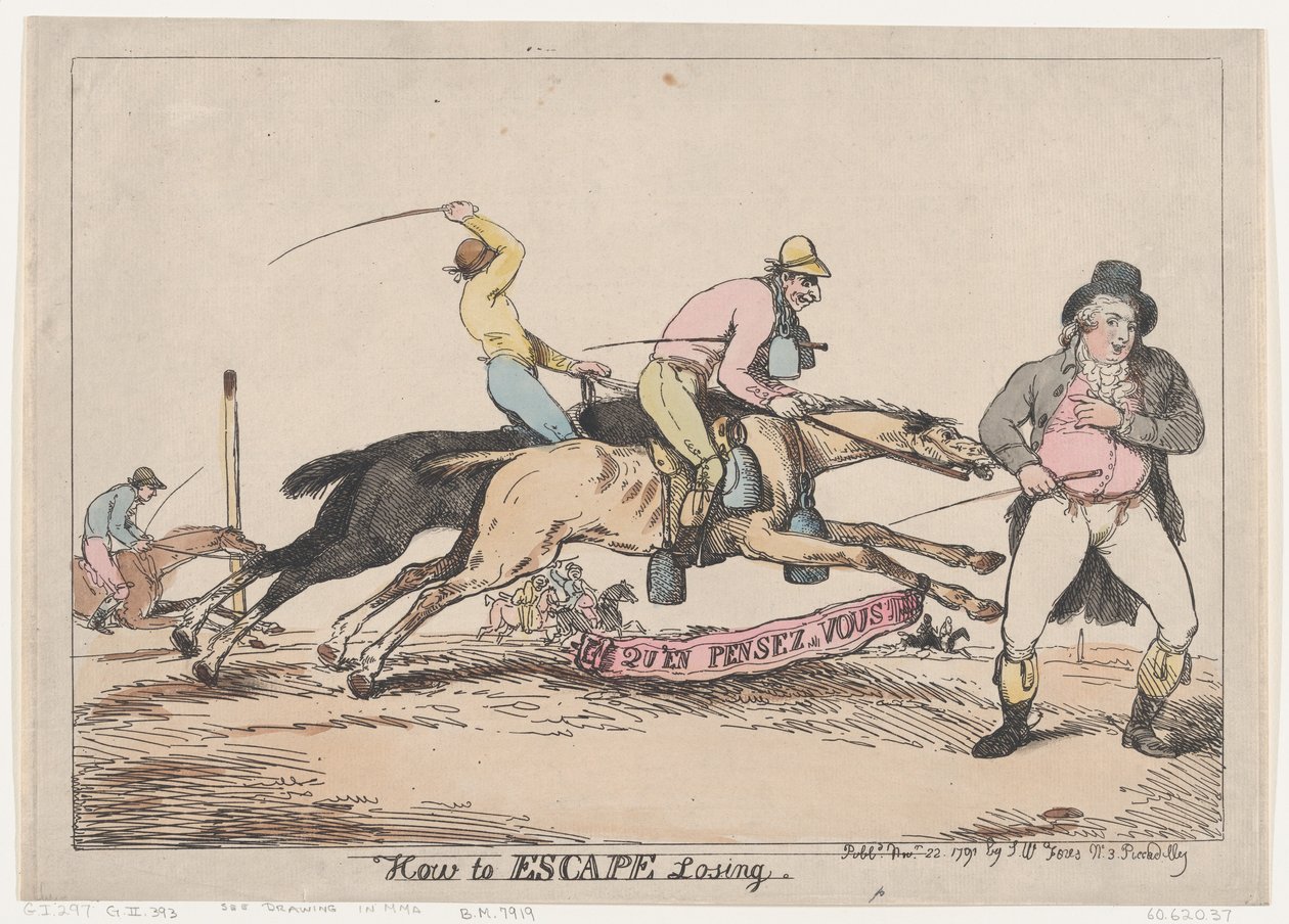 How to Escape Losing, 22. november 1791., 22. november 1791. af Thomas Rowlandson