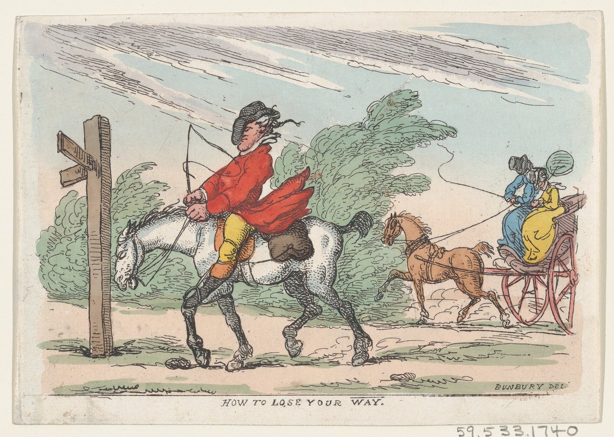 How to Lose Your Way, 1803-1815., 1803-1815. af Thomas Rowlandson