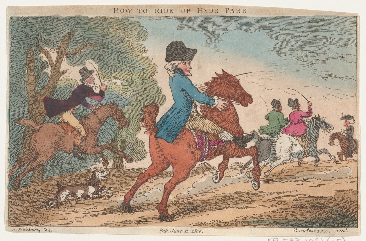 How to Ride Up Hyde Park, 11. juni 1808., 11. juni 1808. af Thomas Rowlandson