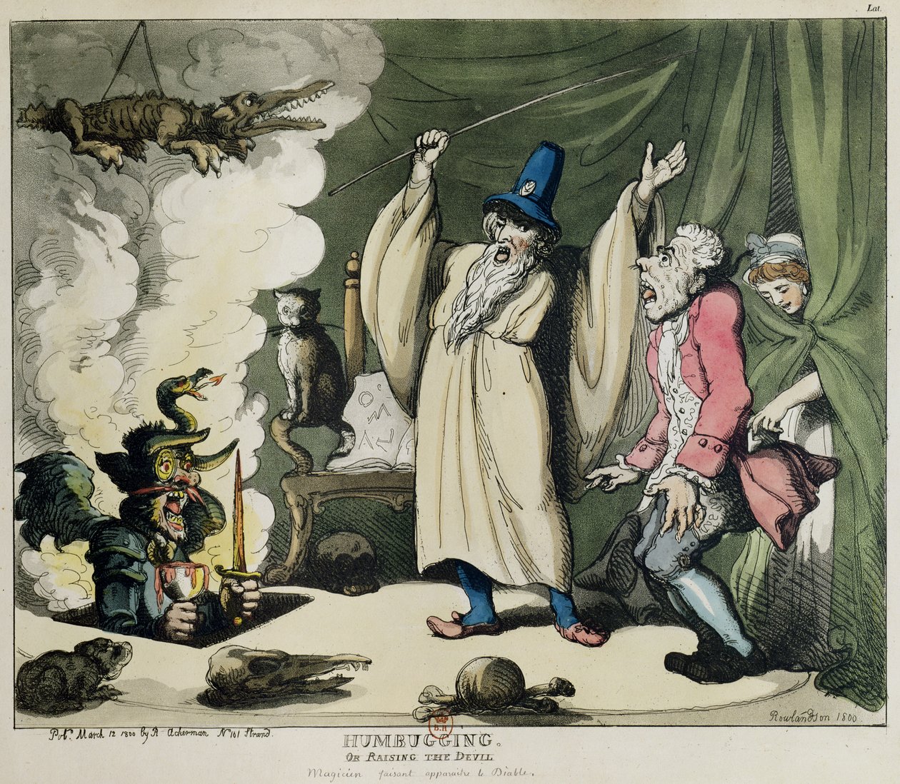 Humbugging or Raising the Devil, 1800 (litografi i farver) af Thomas Rowlandson