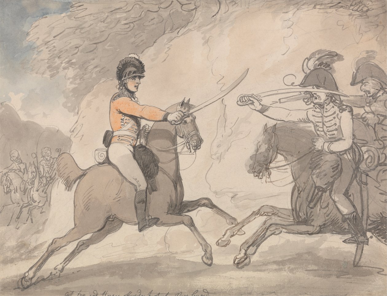 Ungarsk og Highland Broadsword Øvelse af Thomas Rowlandson