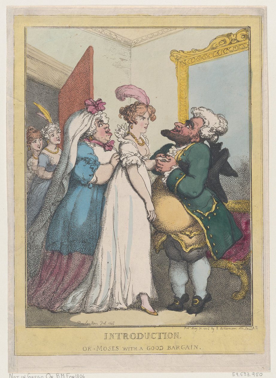 Introduktion eller Moses med en god handel, 23. juli 1806., 23. juli 1806. af Thomas Rowlandson