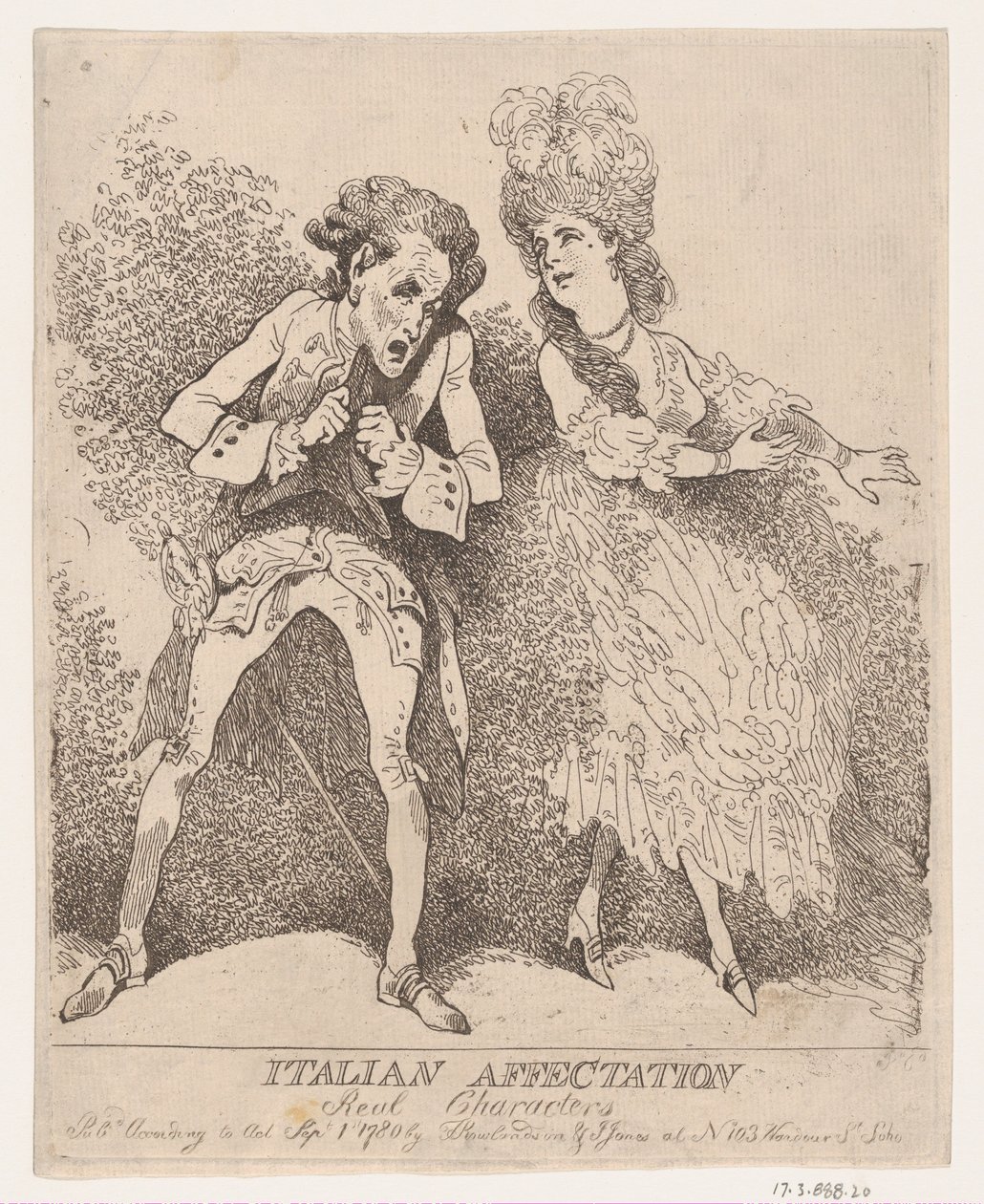 Italiensk kærlighed, ægte karakterer, 1. september 1780., 1. september 1780. af Thomas Rowlandson