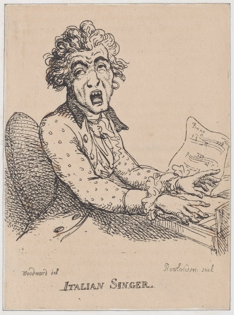 Italiensk sanger, april 1808., april 1808. af Thomas Rowlandson