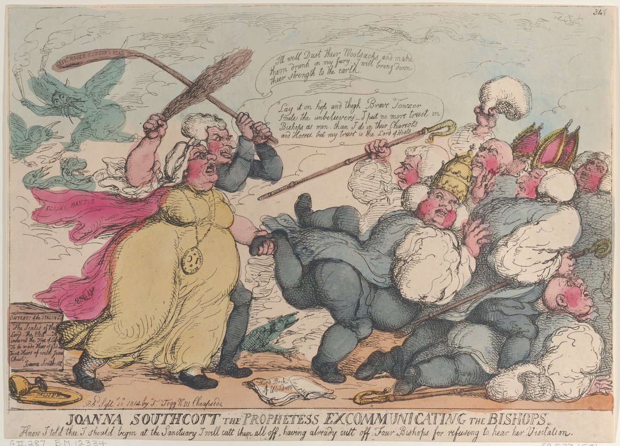 Joanna Southcott the Prophetess Excommunicating the Bishops, 20. september 1814., 20. september 1814 af Thomas Rowlandson