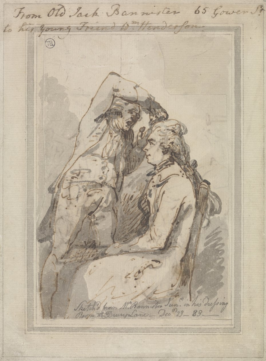 John Bannister i sit omklædningsrum på Drury Lane af Thomas Rowlandson