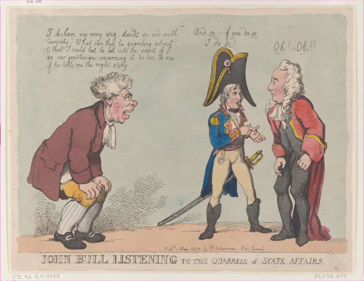 John Bull lytter til stridighederne om statsanliggender, 1. maj 1803., 1. maj 1803. af Thomas Rowlandson