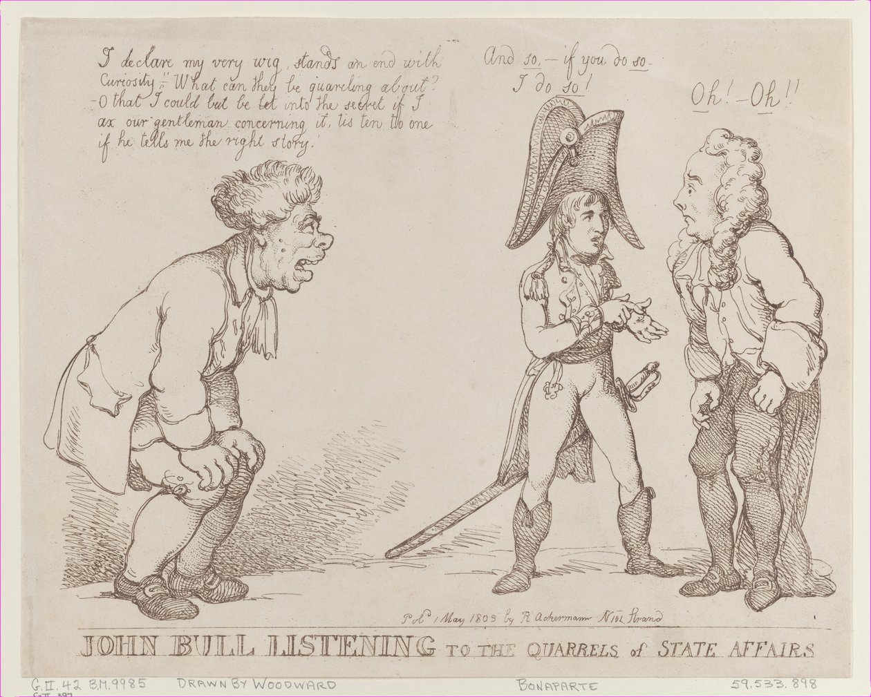 John Bull lytter til stridighederne om statsanliggender, 1. maj 1803., 1. maj 1803. af Thomas Rowlandson