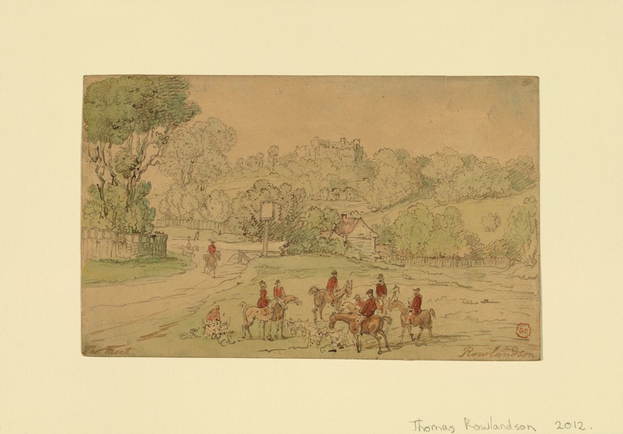 Landskab med jagtscene af Thomas Rowlandson