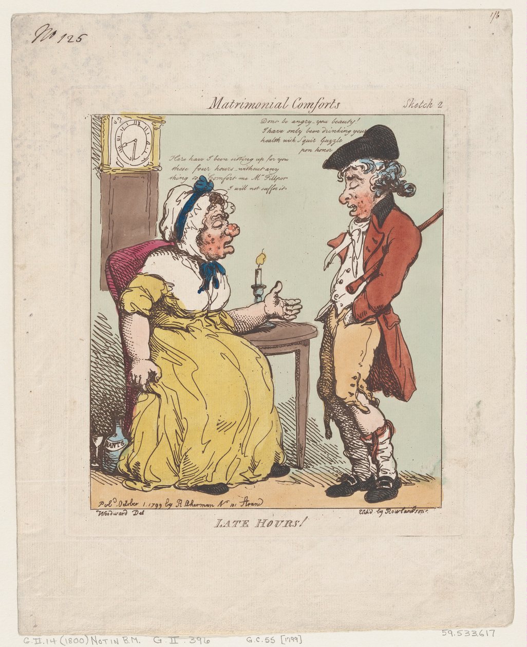 Sene timer!, 1. oktober 1799., 1. oktober 1799. af Thomas Rowlandson
