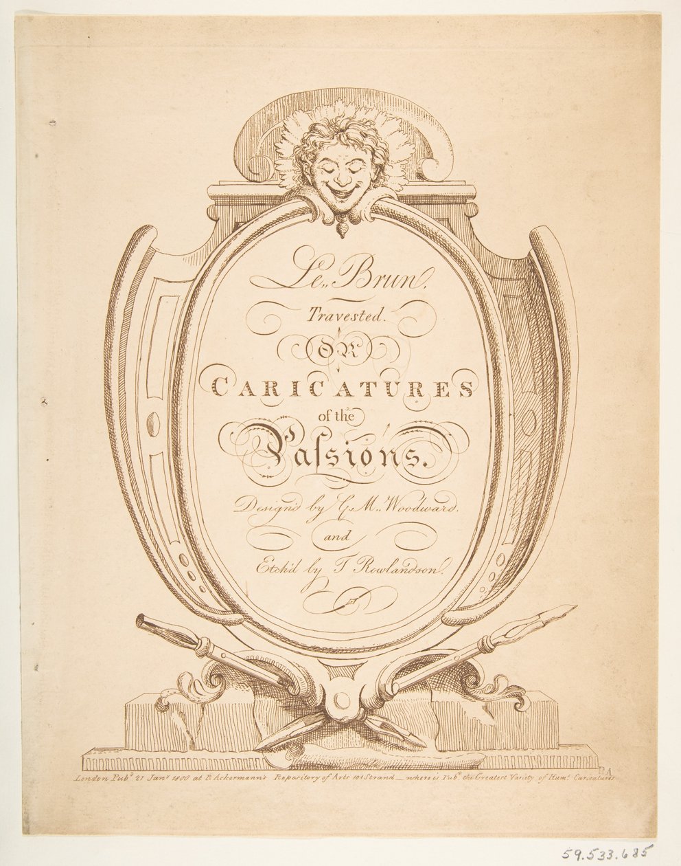 Le Brun Travested, eller karikaturer af passionerne, januar-februar 1800. af Thomas Rowlandson