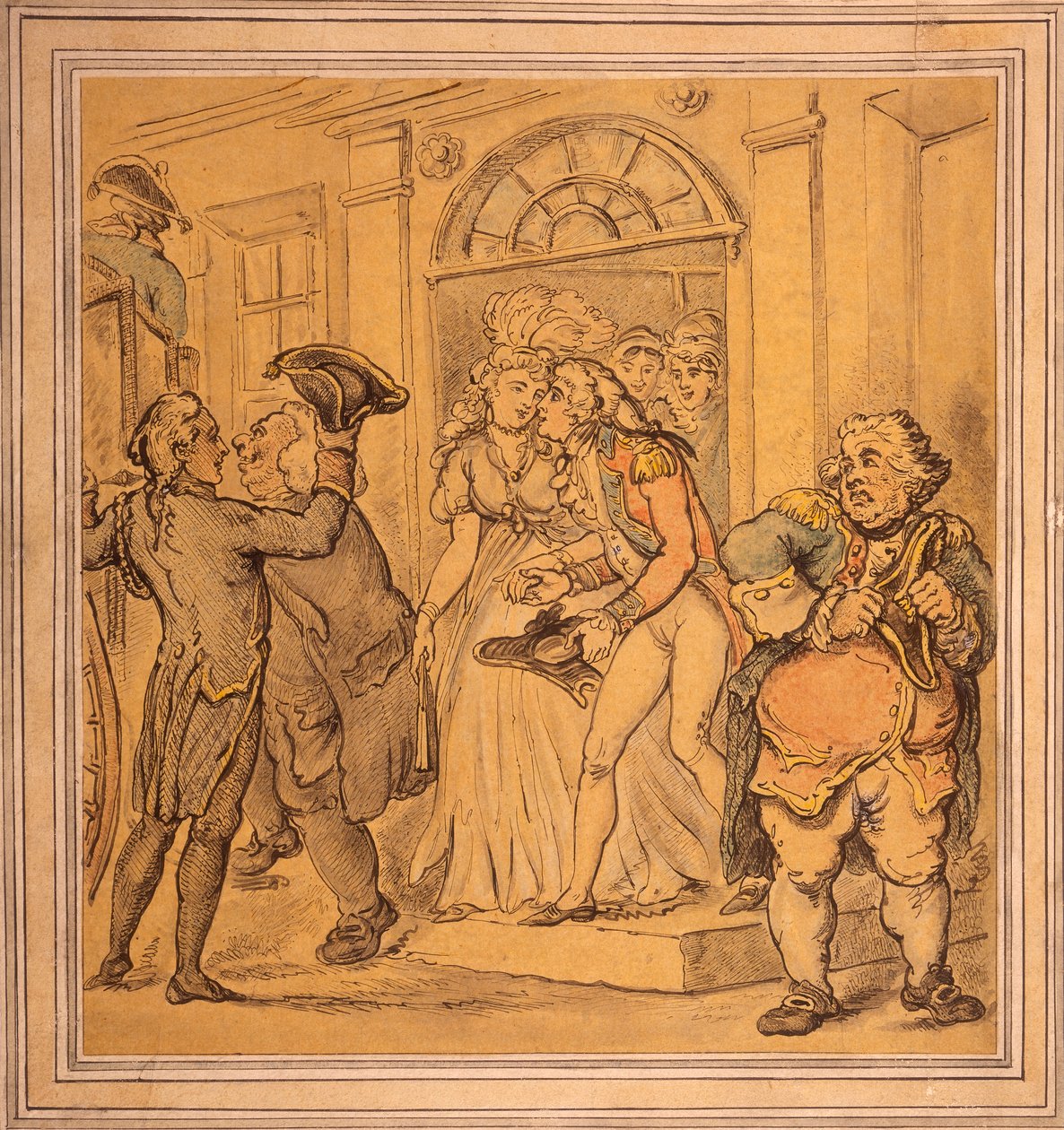 Afgang efter en fest, slutningen af det 18.-begyndelsen af det 19. århundrede af Thomas Rowlandson