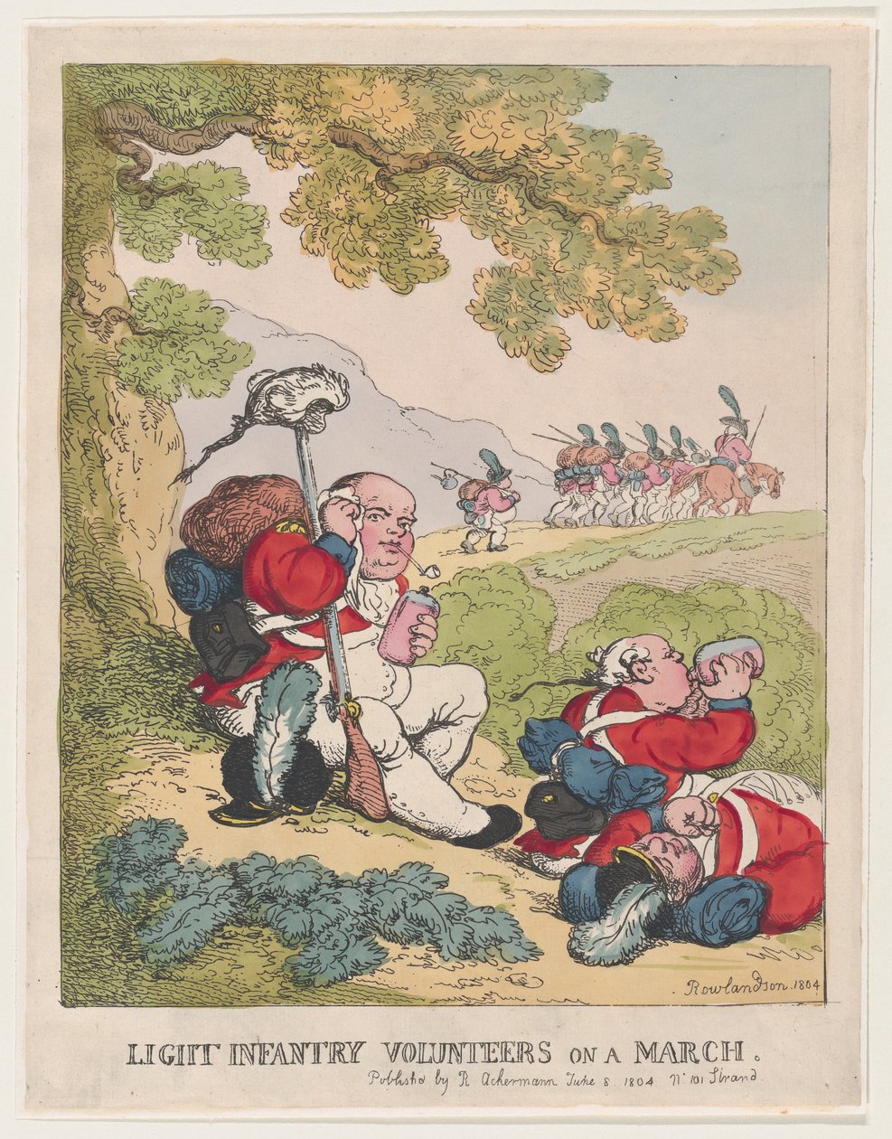 Lette infanteri frivillige på en marts, 8. juni 1804., 8. juni 1804. af Thomas Rowlandson