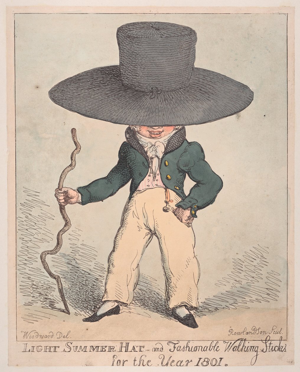 Let sommerhat og moderigtige spadserestokke for året 1801, 10. juli 1801., 10. juli 1801. af Thomas Rowlandson