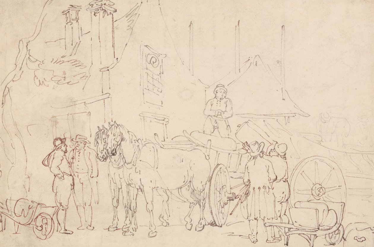 Lastning af en vogn af Thomas Rowlandson