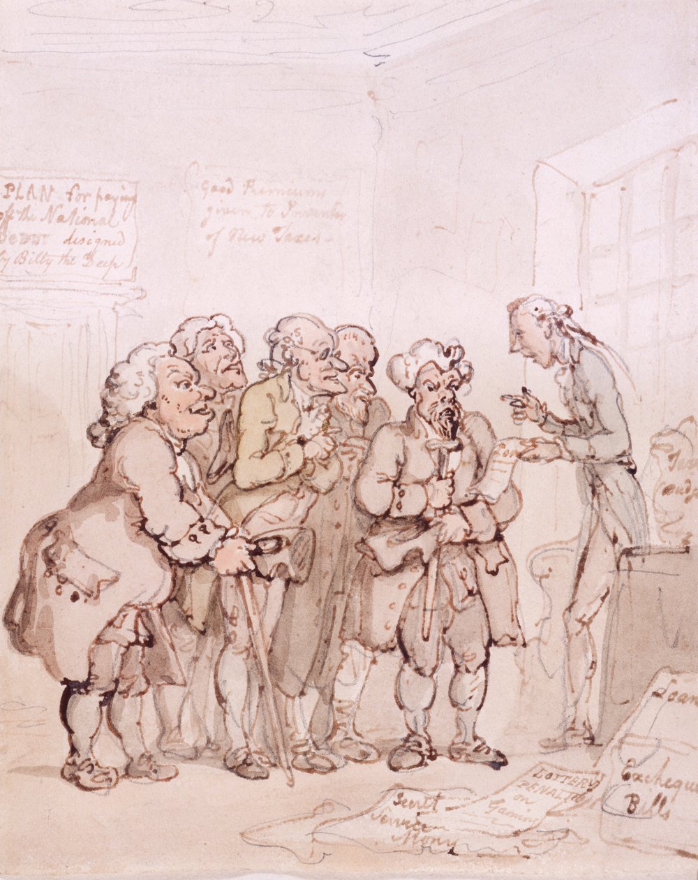 Låneentreprenører, slutningen af det 18.-begyndelsen af det 19. århundrede af Thomas Rowlandson