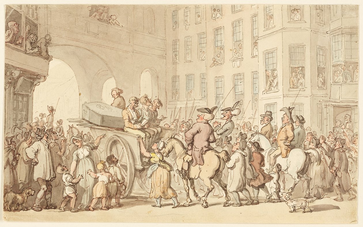 London Scene: Malefactors på vej til Tyburn af Thomas Rowlandson