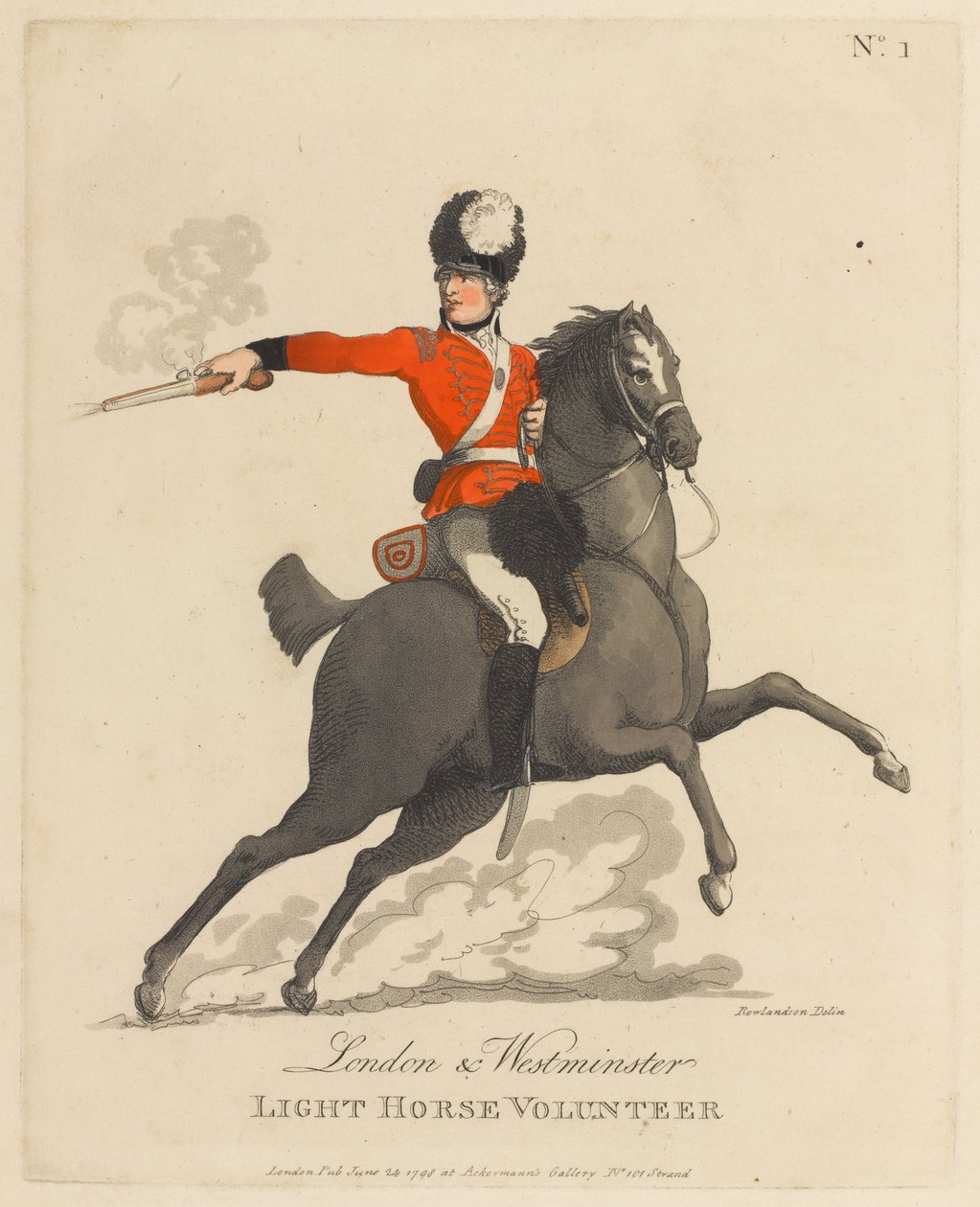 London og Westminster Light Horse frivillig af Thomas Rowlandson