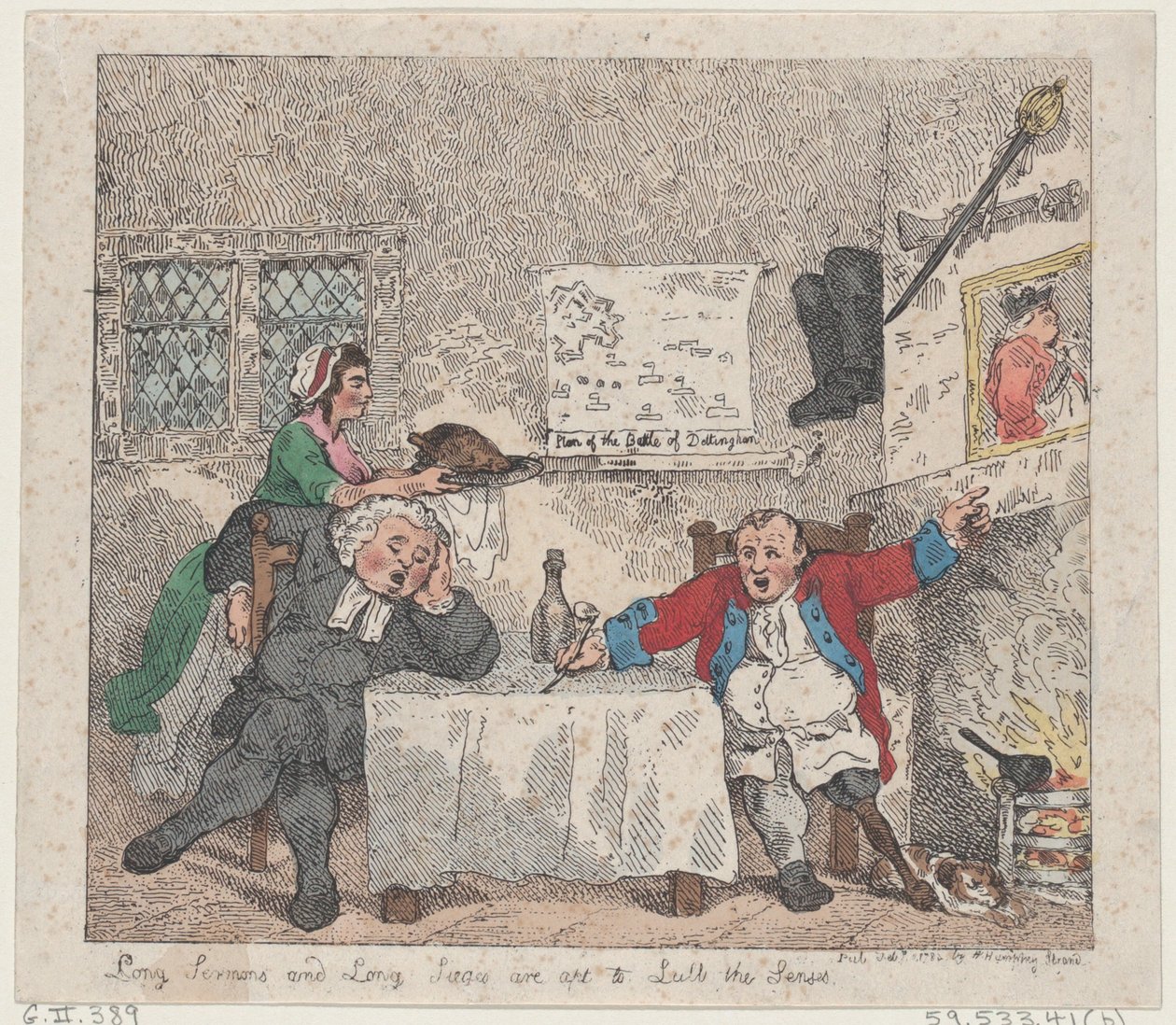 Lange prædikener og lange belejringer er egnede til at lulle sanserne, 11. februar 1783., 11. februar 1783. af Thomas Rowlandson