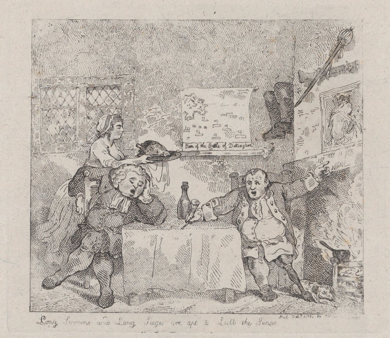 Lange prædikener og lange belejringer er egnede til at lulle sanserne, 11. februar 1783., 11. februar 1783. af Thomas Rowlandson