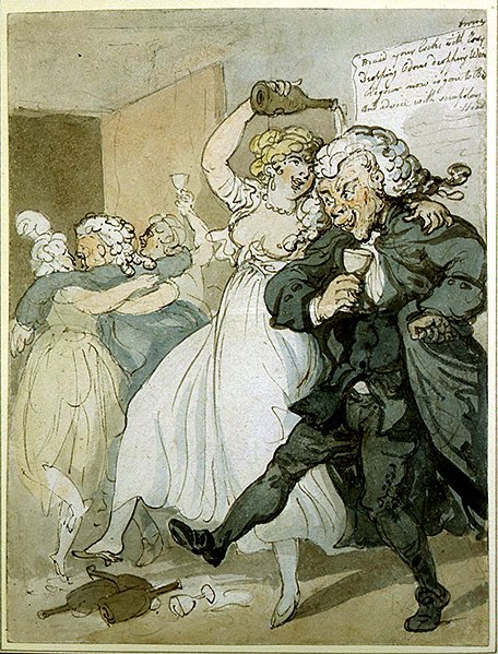 Kærlighed og lov (akvarel på papir) af Thomas Rowlandson