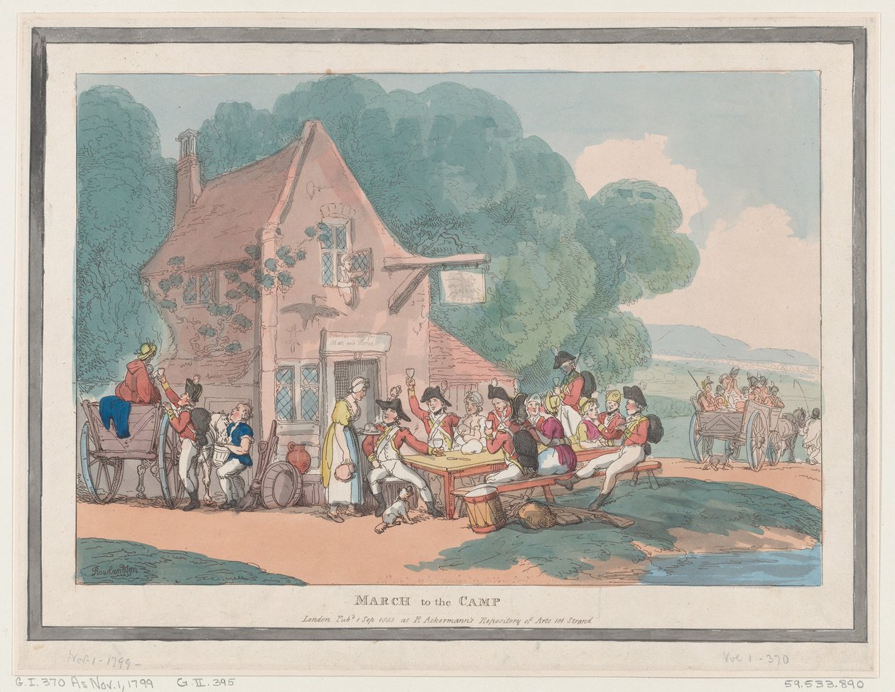 Marts til Lejren, 1. september 1803., 1. september 1803. af Thomas Rowlandson