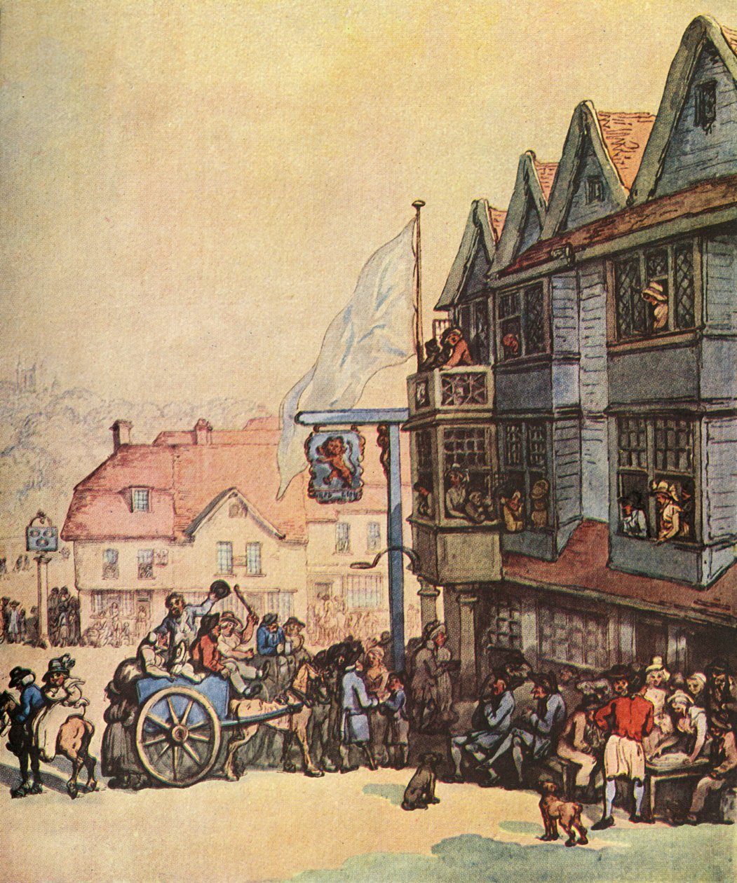 Markedsdag uden for den gamle røde løve i Greenwich, 1938 af Thomas Rowlandson