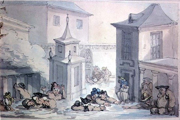 Matthew Brambles tur til badet af Thomas Rowlandson