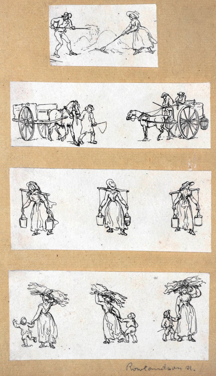 Miniaturestudier (radering) af Thomas Rowlandson