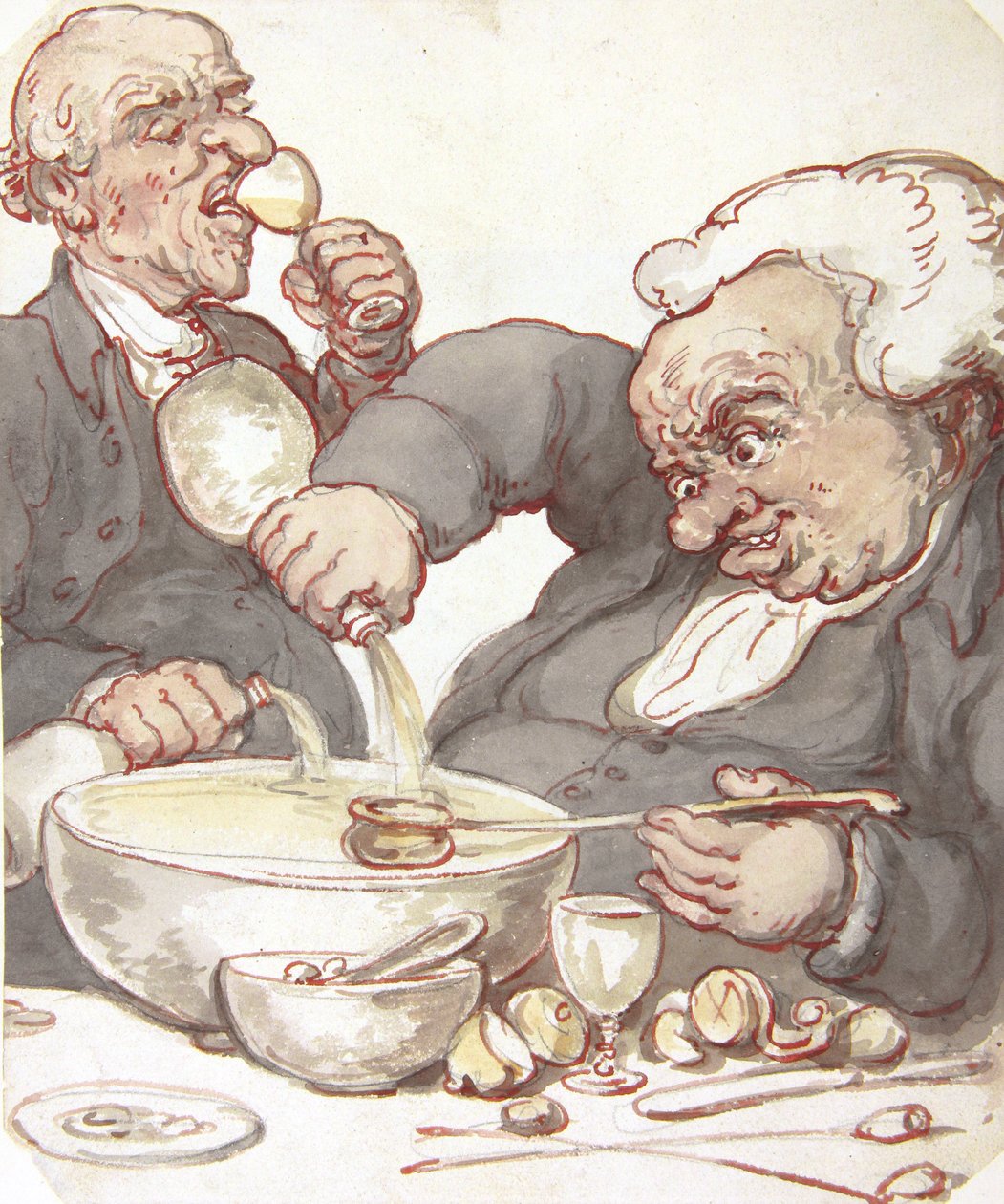 Mixing the Punch (blæk og akvarel med blyant) af Thomas Rowlandson