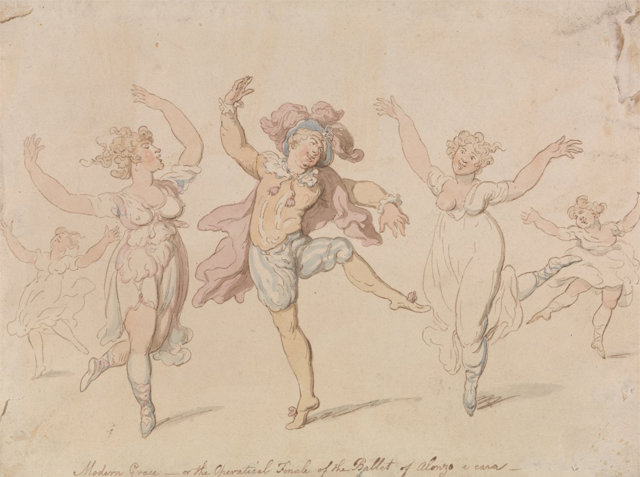 Modern Grace... Balletten af Alonzo e Cara af Thomas Rowlandson