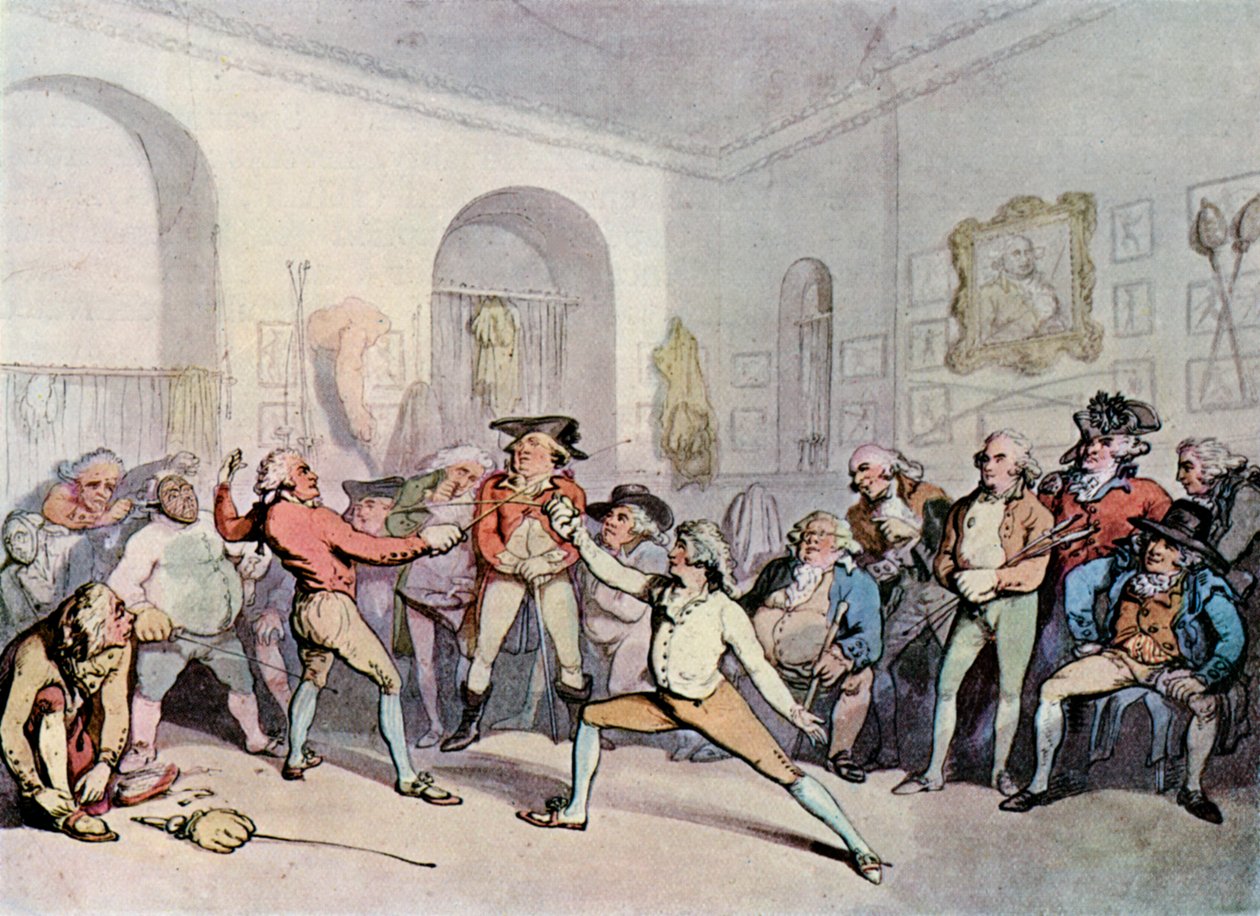 H Angelos Fægteakademi, 1791, 1929 af Thomas Rowlandson