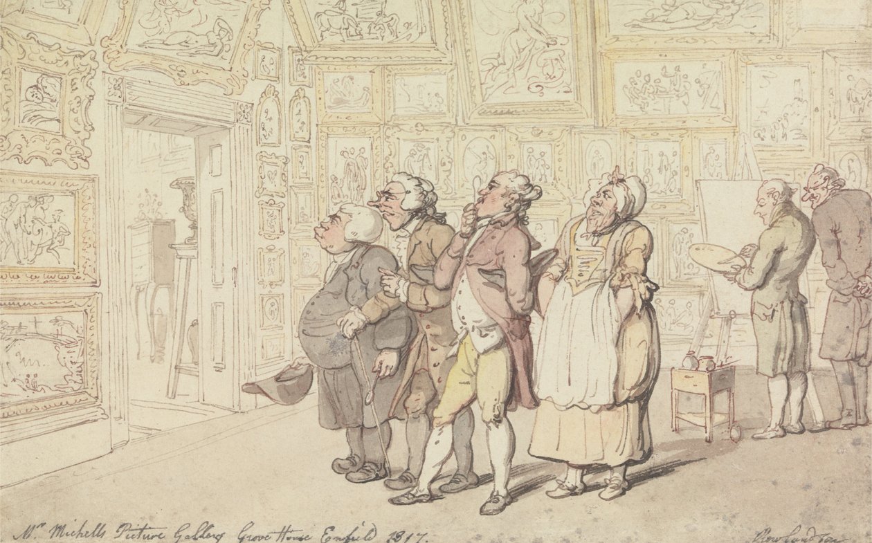 Mr. Michells billedgalleri, Grove House, Enfield 1817 af Thomas Rowlandson