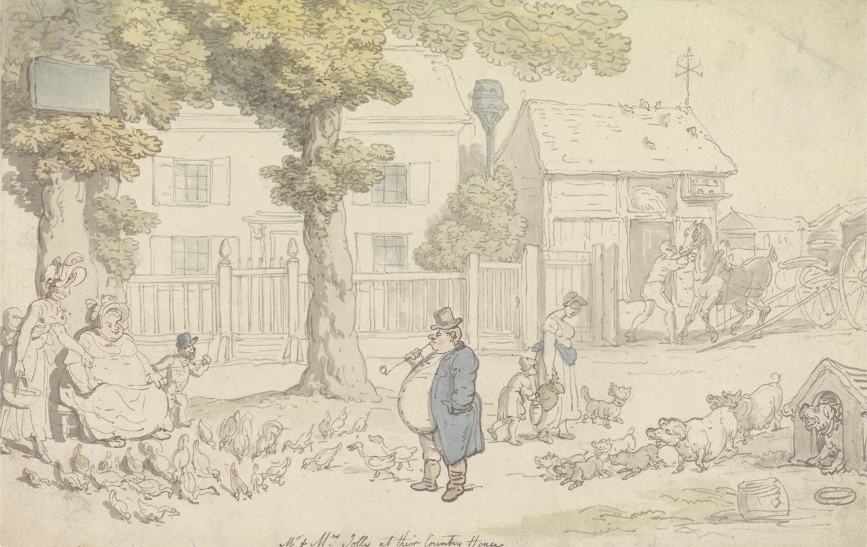 Hr. og fru Jolly i deres landsted af Thomas Rowlandson