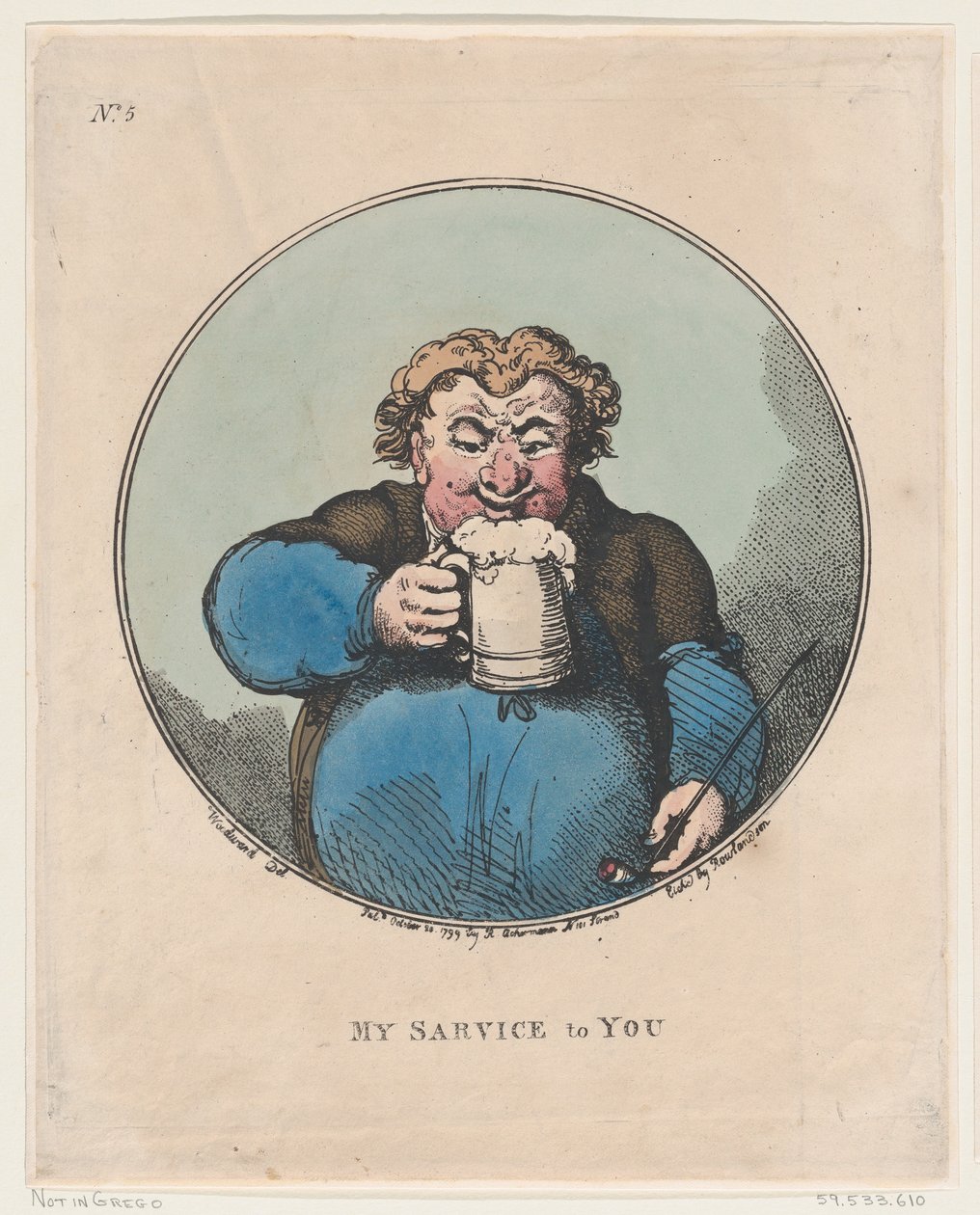 Min tjeneste til dig, 20. oktober 1799., 20. oktober 1799. af Thomas Rowlandson