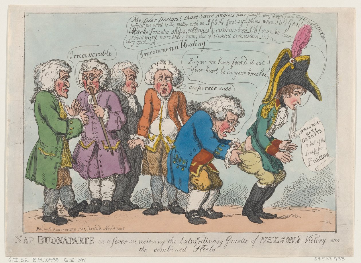 Nap Buonaparte i feber ved at modtage den ekstraordinære Gazette af Nelson