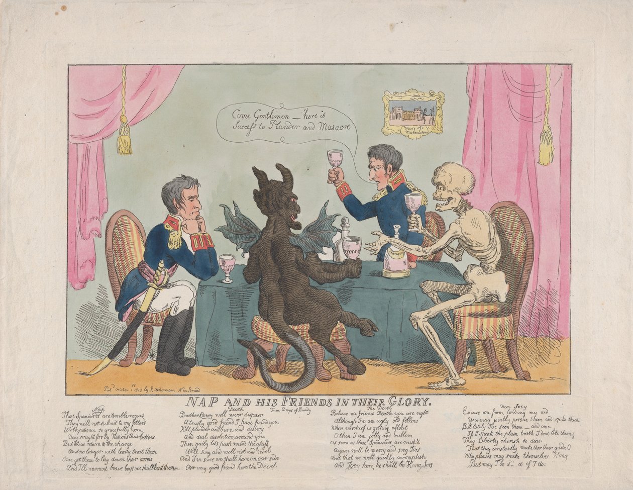 Nap and His Friends in their Glory, 1. oktober 1813., 1. oktober 1813. af Thomas Rowlandson