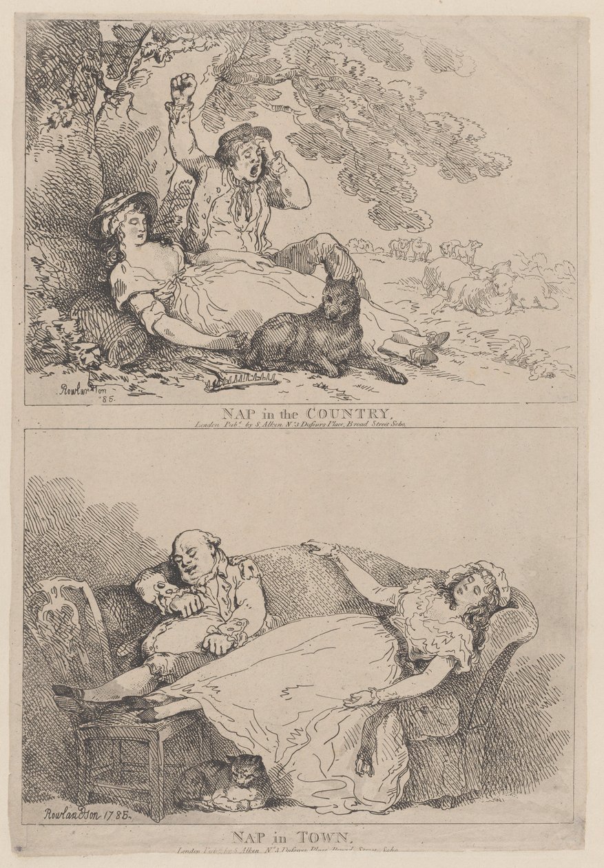 Nap in the Country, Nap in Town, 1785., 1785. af Thomas Rowlandson