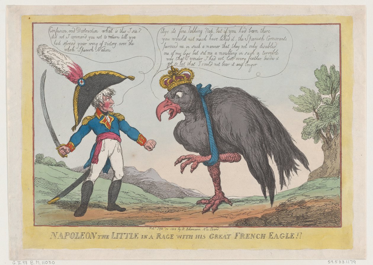 Napoleon den lille i raseri med sin store franske ørn!!, 20. september 1808., 20. september 1808 af Thomas Rowlandson