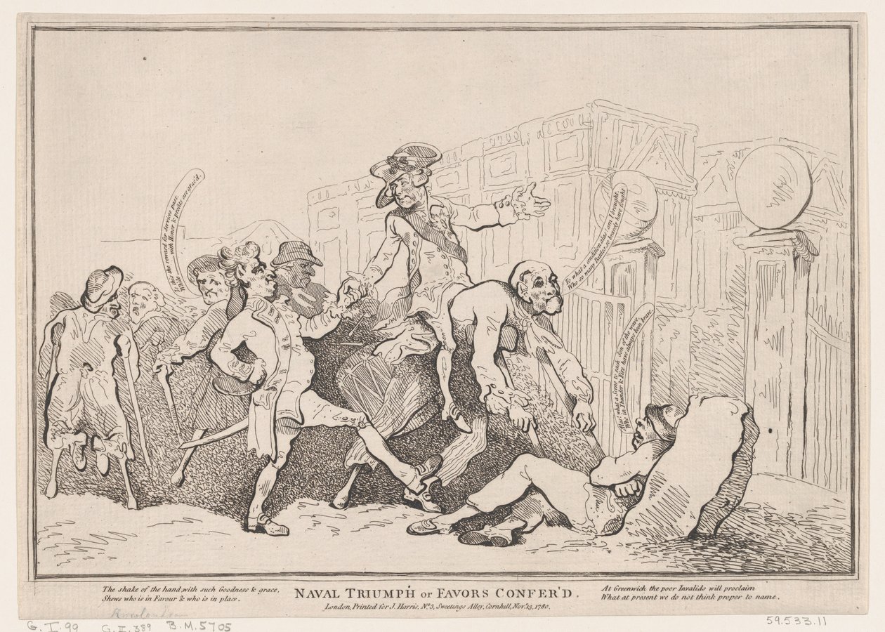 Naval Triumph eller Favors Confered, November 13, 1780., November 13, 1780. af Thomas Rowlandson