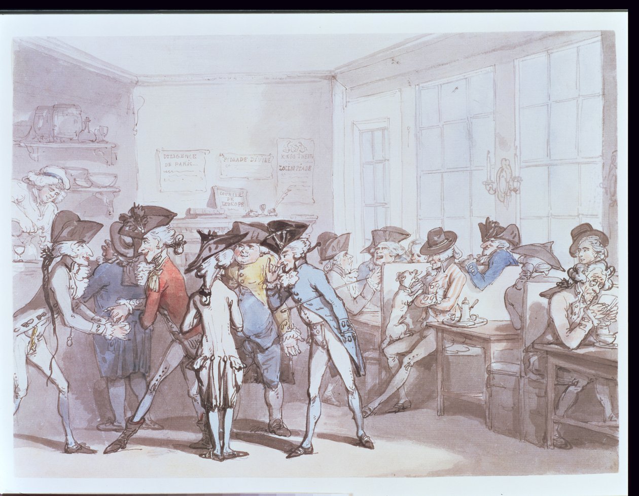 No.1732 Et fransk kaffehus (pen og blæk, wc) af Thomas Rowlandson