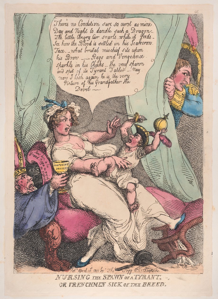 Nursing the Spawn of a Tyran, 14. april 1811., 14. april 1811. af Thomas Rowlandson