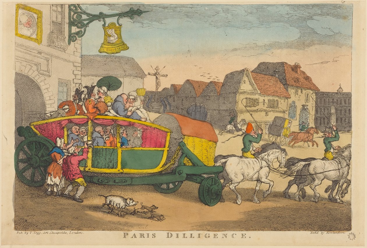 Paris Diligence af Thomas Rowlandson