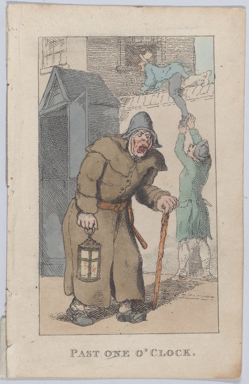 Klokken over et, 1820., 1820. af Thomas Rowlandson
