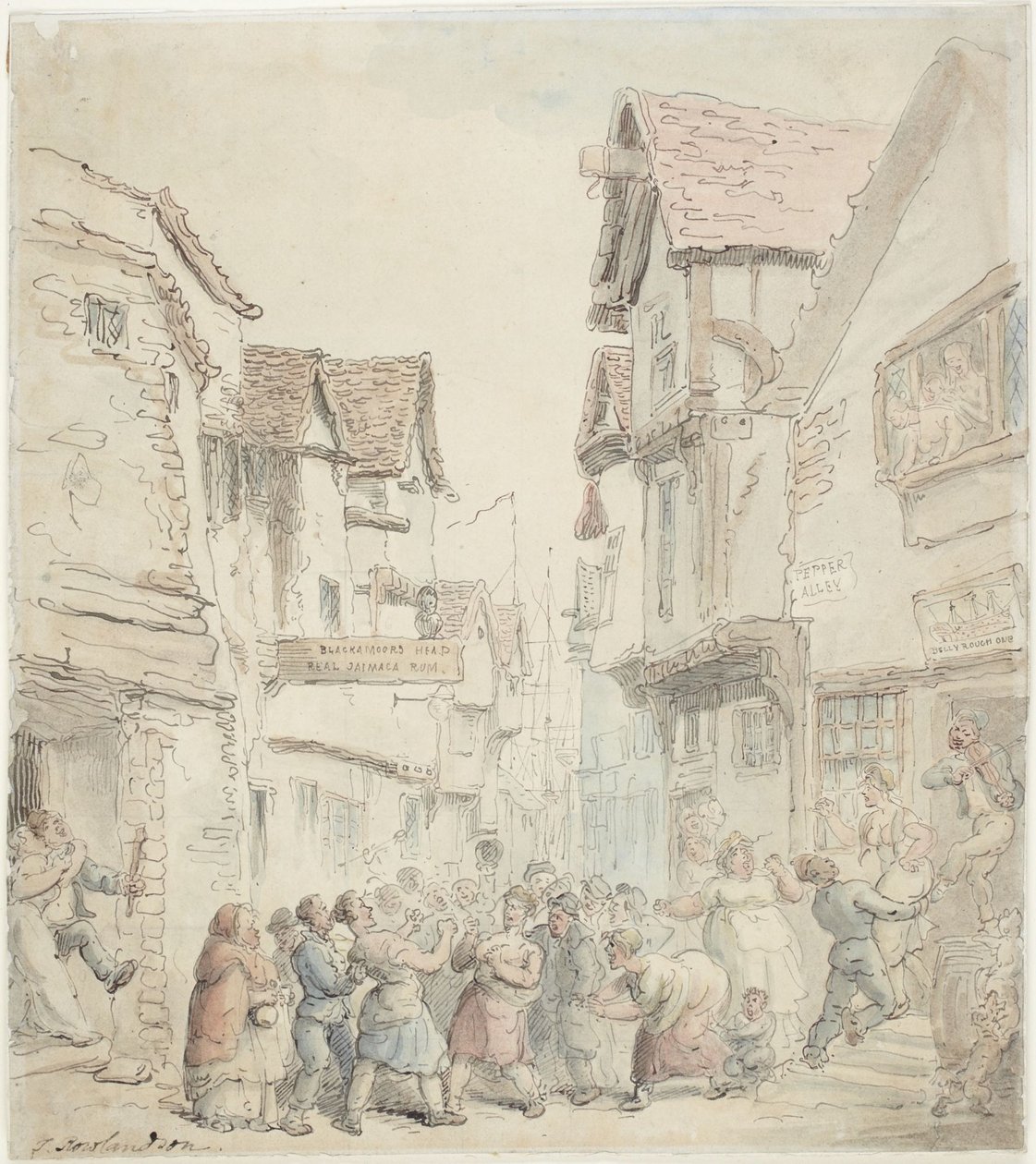 Pepper Alley af Thomas Rowlandson