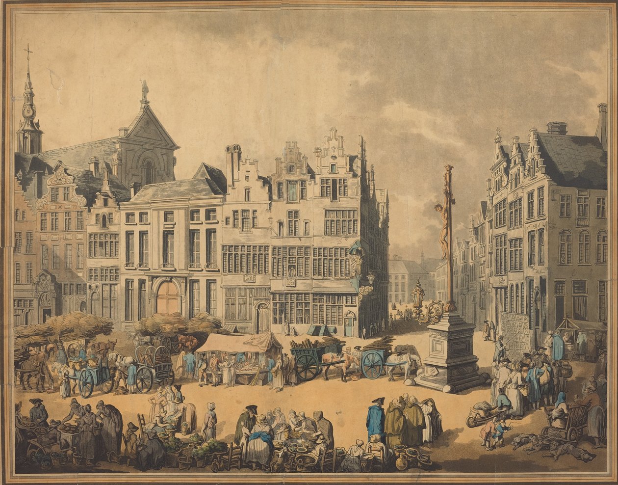 Place de Meir i Antwerpen, 1797. af Thomas Rowlandson