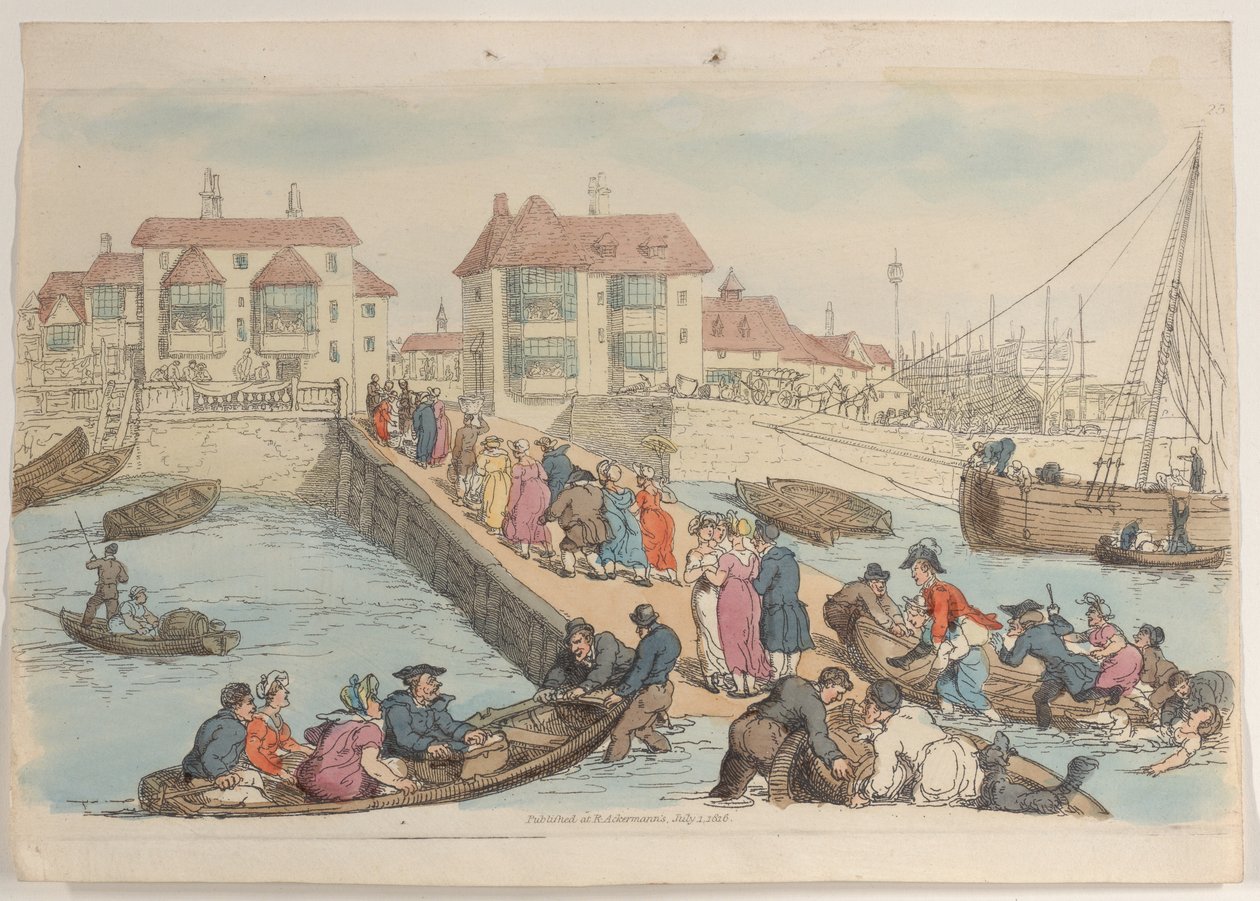 Plade 25: A Landing Place, fra World in Miniature, 1816., 1816. af Thomas Rowlandson
