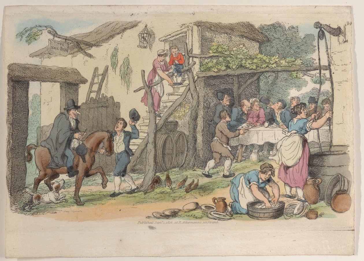 Plade 34, fra World in Miniature, 1816., 1816. af Thomas Rowlandson